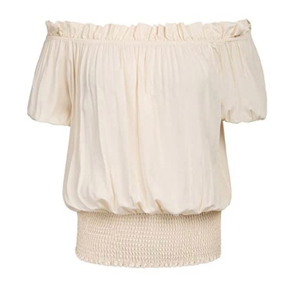 Kate Kasin Short Sleeve Ruffle Off Shoulder Top Size  Medium NWT - Picture 2 of 7